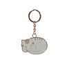 Grey Cat Enamel Keyring